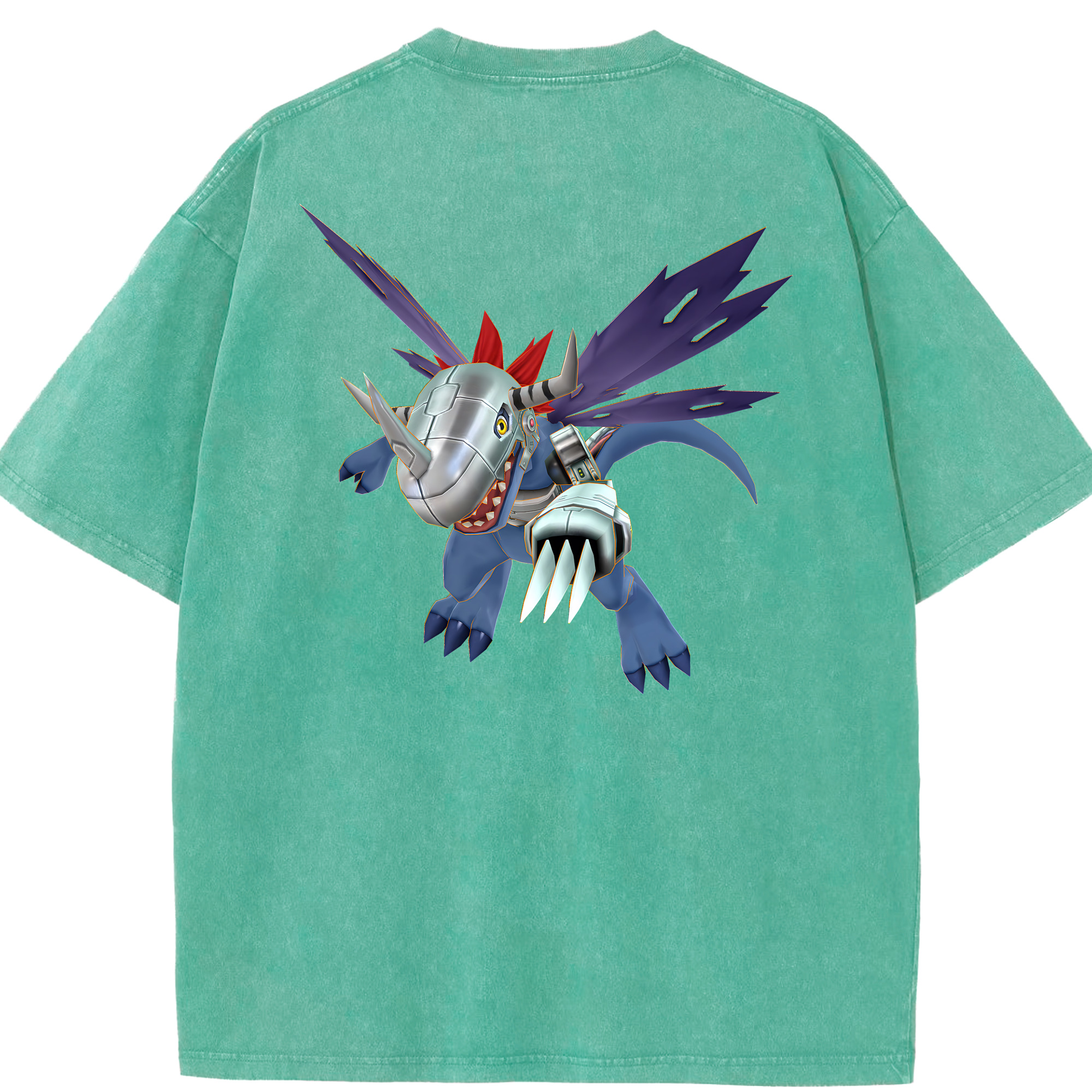 （画像用） Digimon デジタルモンスター/デジモン 綿100% ヴィンテージ風 半袖Tシャツ（背面プリント）